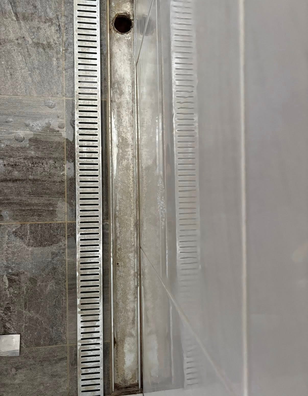 Bathroom drain before cleaning