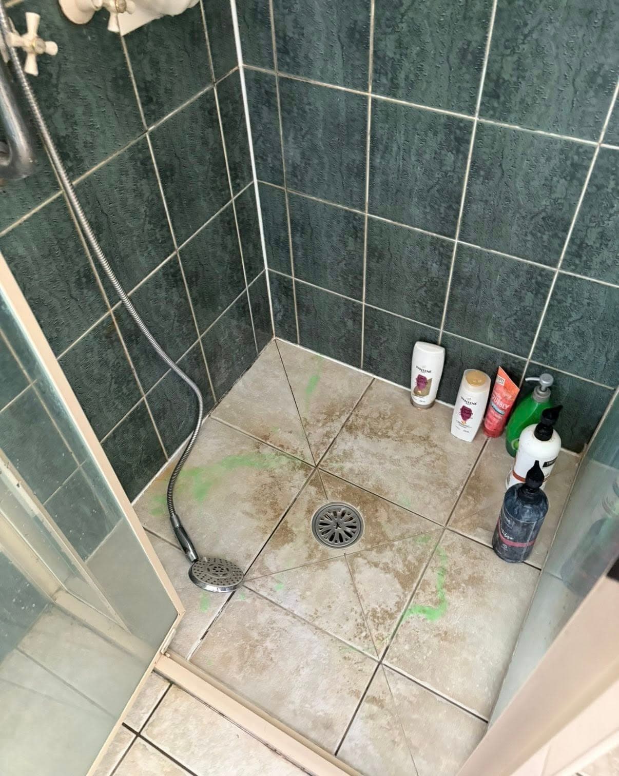 Home shower before cleaning