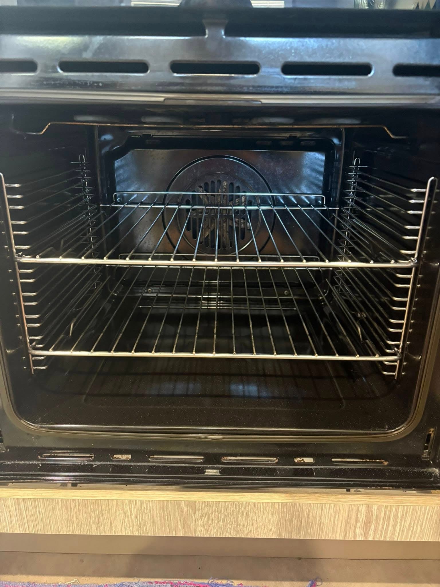 Cleaned oven interior