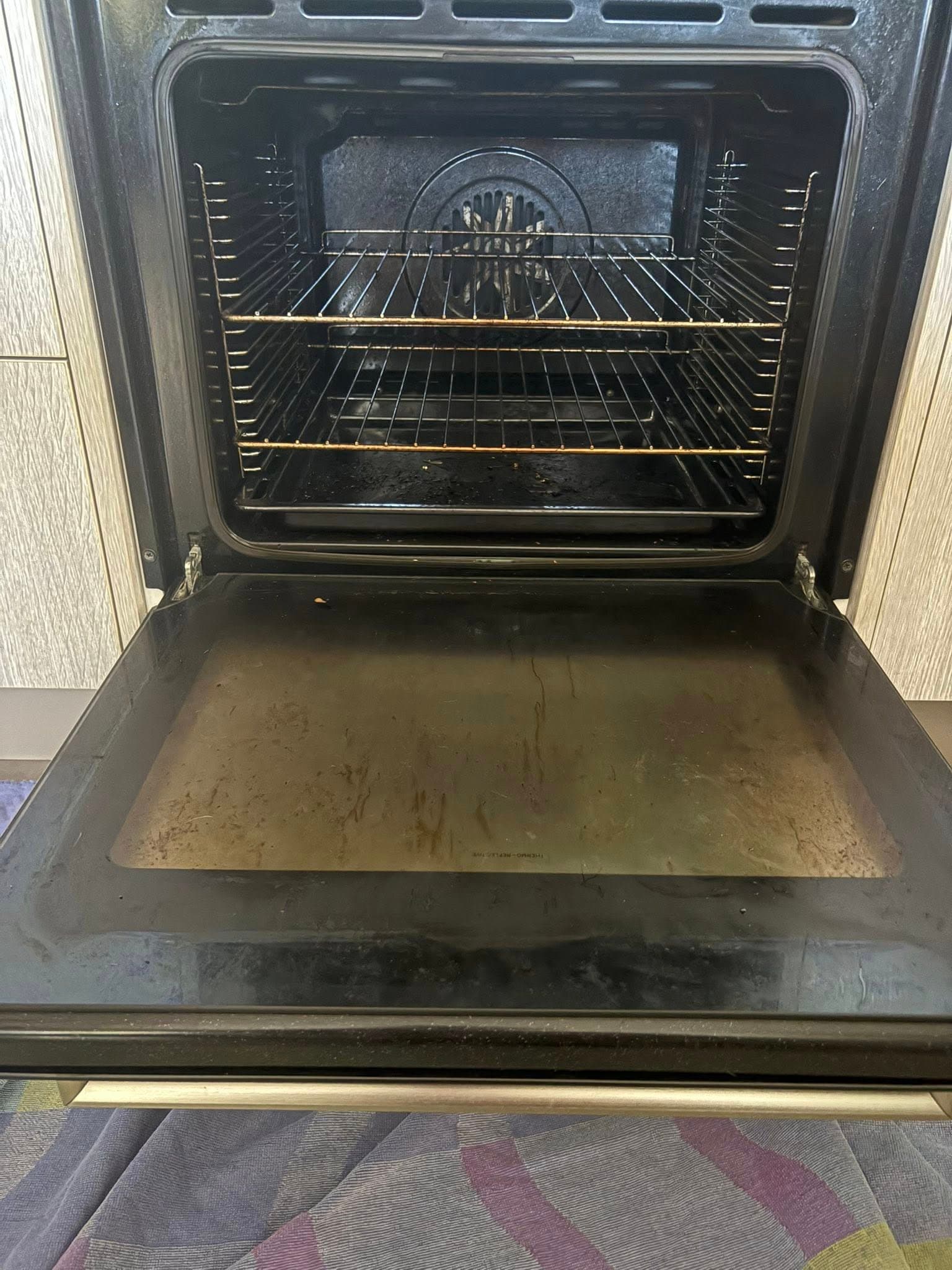 Oven detail clean in progress